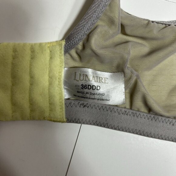Lunaire 267-11 Seamless Underwire Sports Bra Mesh Womens 36DDD Yellow Gray Flaw - Picture 9 of 9